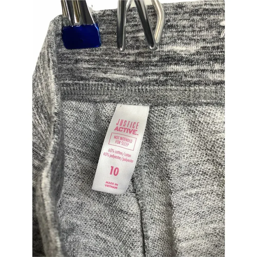 Justice Active Heathered Gray Athletic Sweat Shorts Kid's Youth Size 10